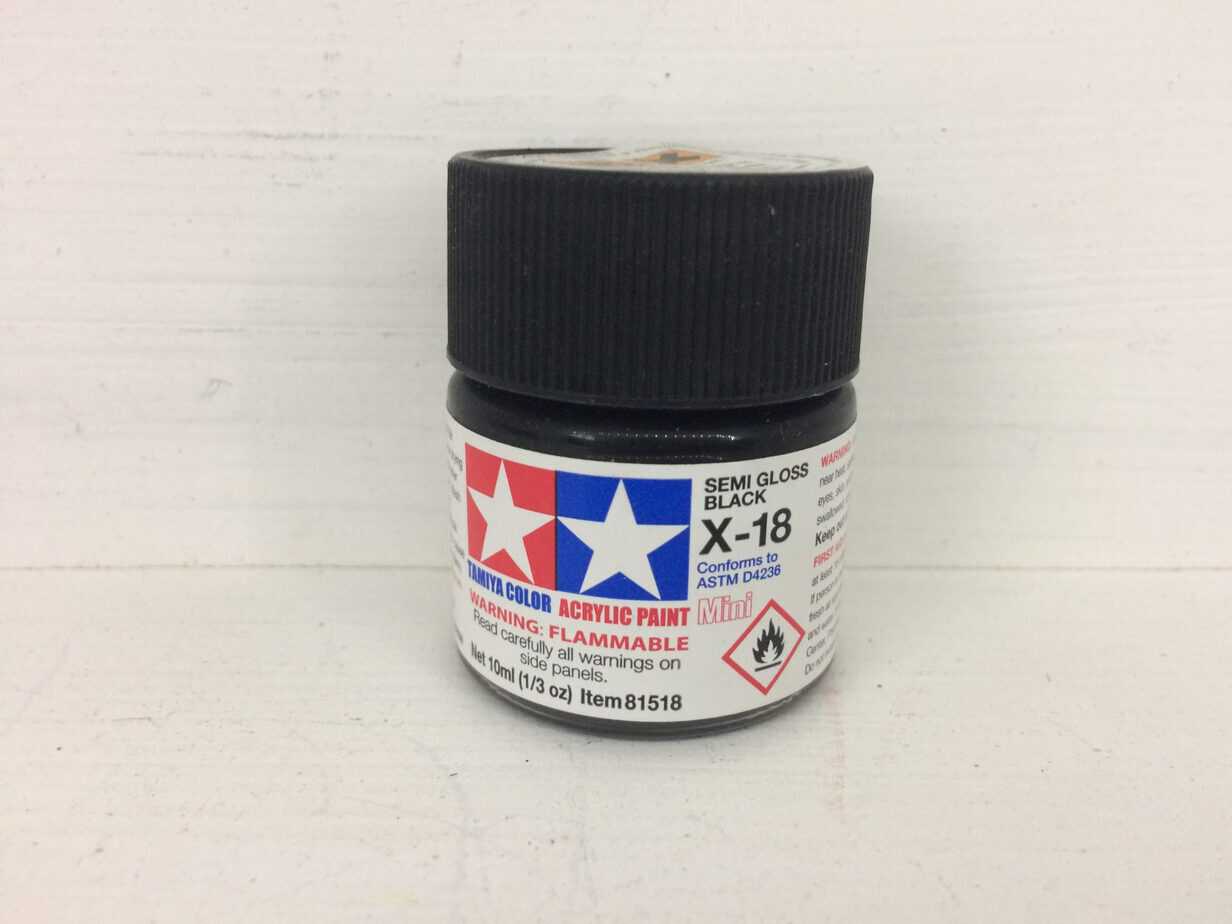 Tamiya Color Acrylic Semi Gloss Black X-18