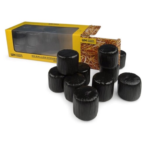 universal hobbies 20 round silage bales black